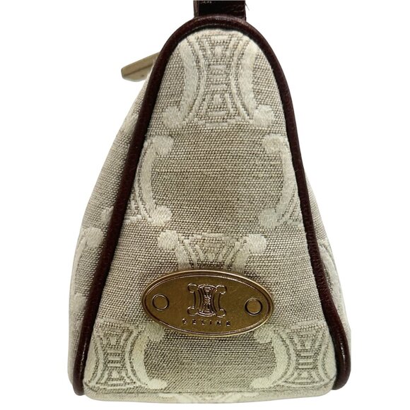 Celine Vintage Triomphe Pochette in Cream Canvas - Picture 8 of 10